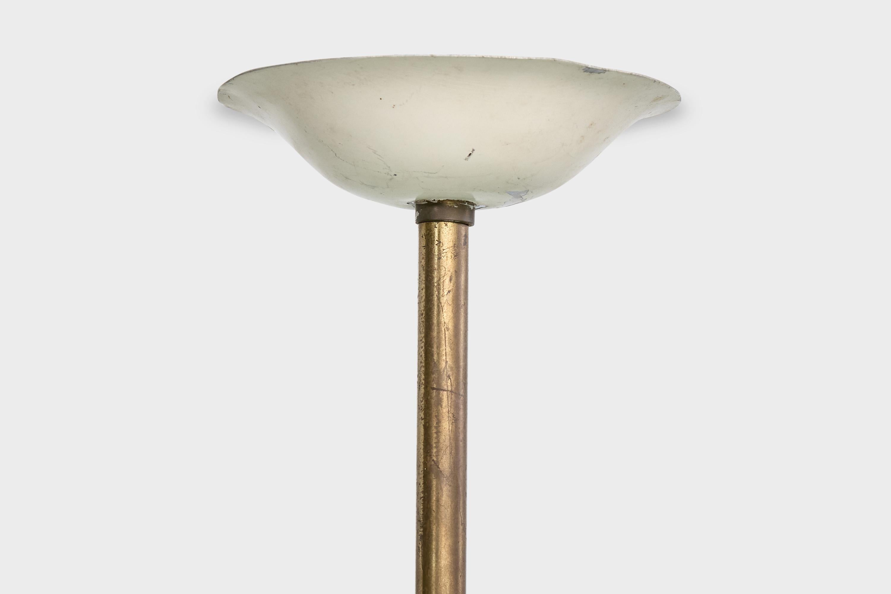 Enrico Furio Dominici, Pendant Light, Brass, Metal, Glass, Brazil, 1950s For Sale 3