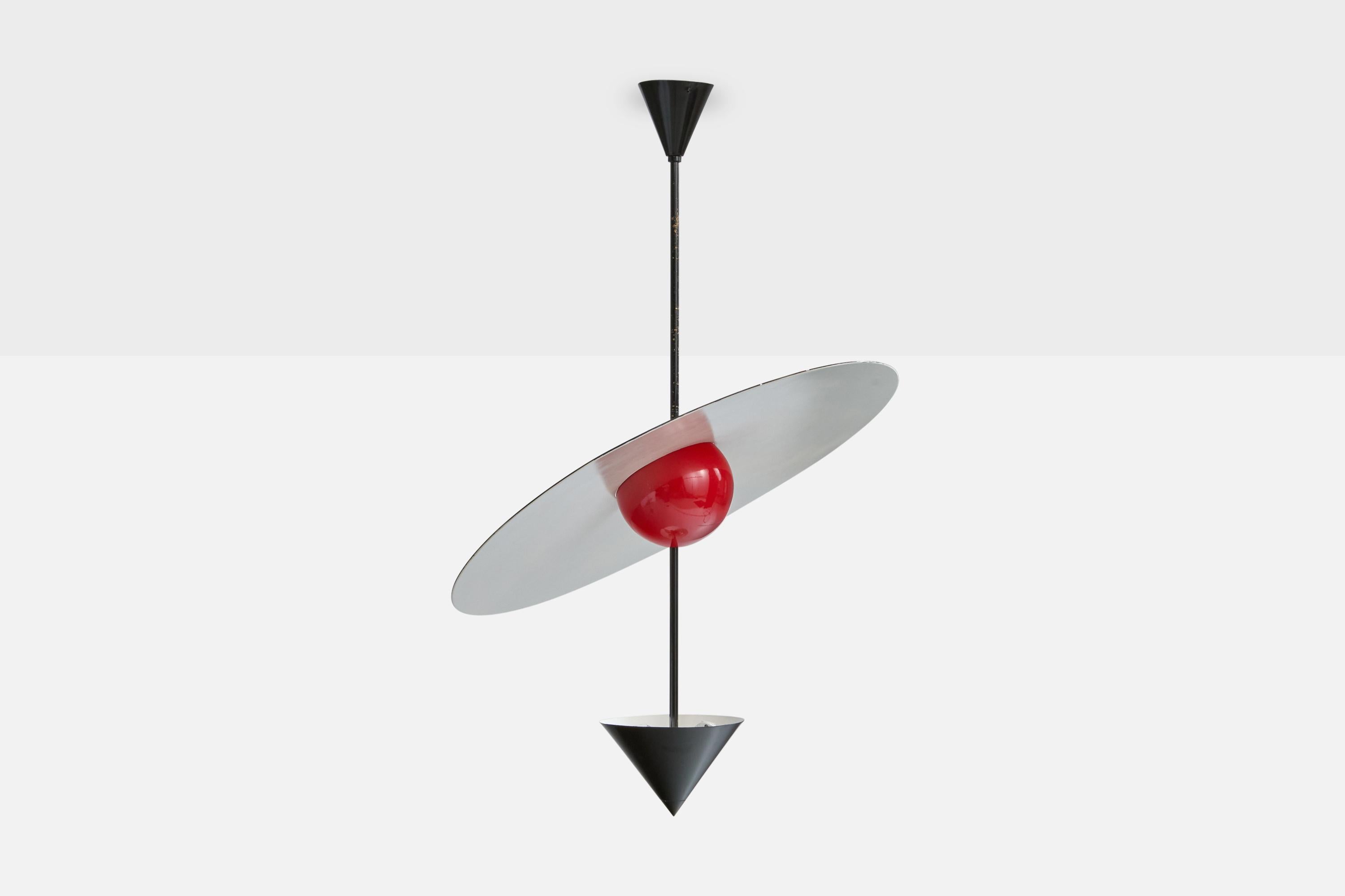 Brazilian Enrico Furio Dominici, Pendant Light, Metal, Brazil, 1980 For Sale