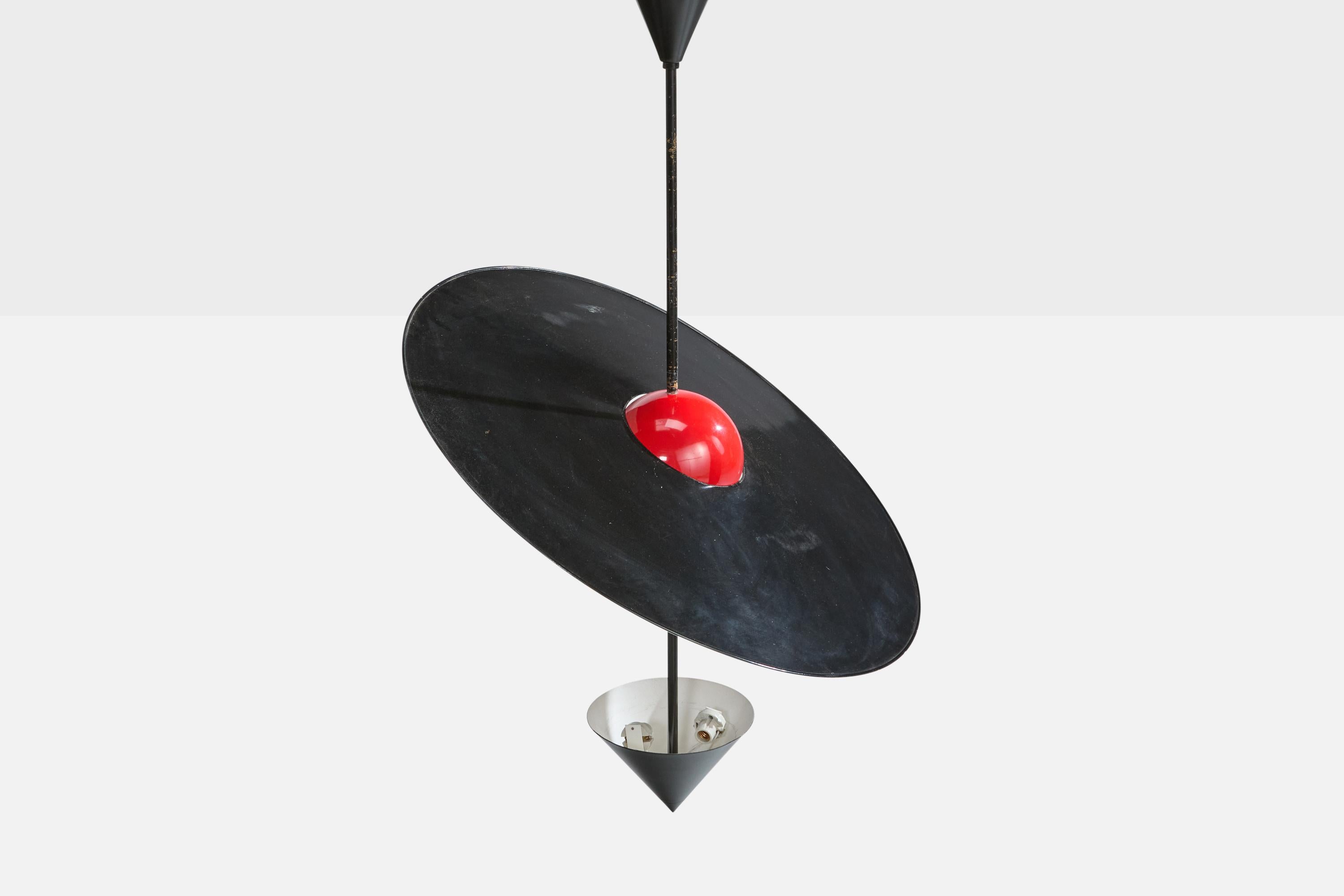 Late 20th Century Enrico Furio Dominici, Pendant Light, Metal, Brazil, 1980 For Sale
