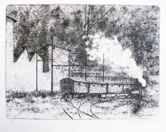 Scalo Ferroviario - Aguafuerte de Enrico Gaudino - 1958