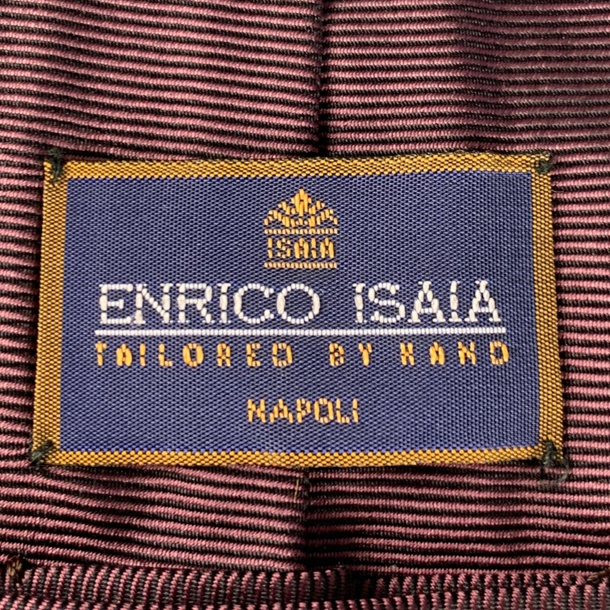 ENRICO ISAIA Brown Silk Twill Tie In Good Condition For Sale In San Francisco, CA
