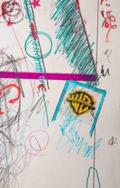 Obra de arte en técnica mixta de Warner Bros, estilo abstracto, firmada, 2006