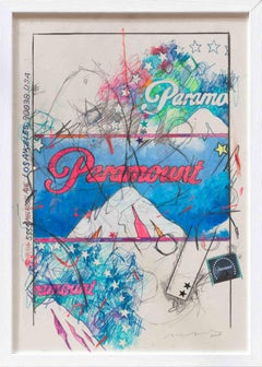 Obra de arte en papel con técnica mixta de Paramount, estilo abstracto, firmada, 2008