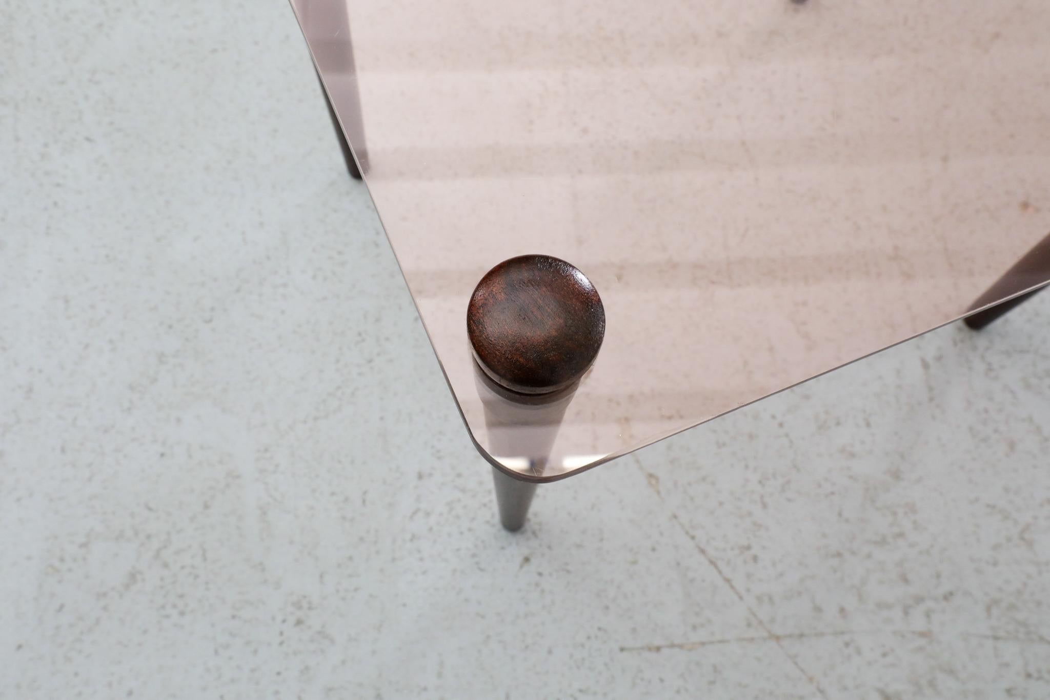 Enrico Paolucci Stil Rose Glas und Holz Beistelltisch 10