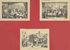 Vintage Postcards - Lithograph by Enrico Passero - 19th Century