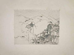 Landscape - Etching by Enrico Paulucci - Mid-20th Century