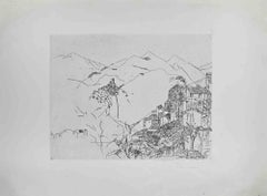 Paesaggio - Acquaforte di Enrico Paulucci - Metà del XX secolo
