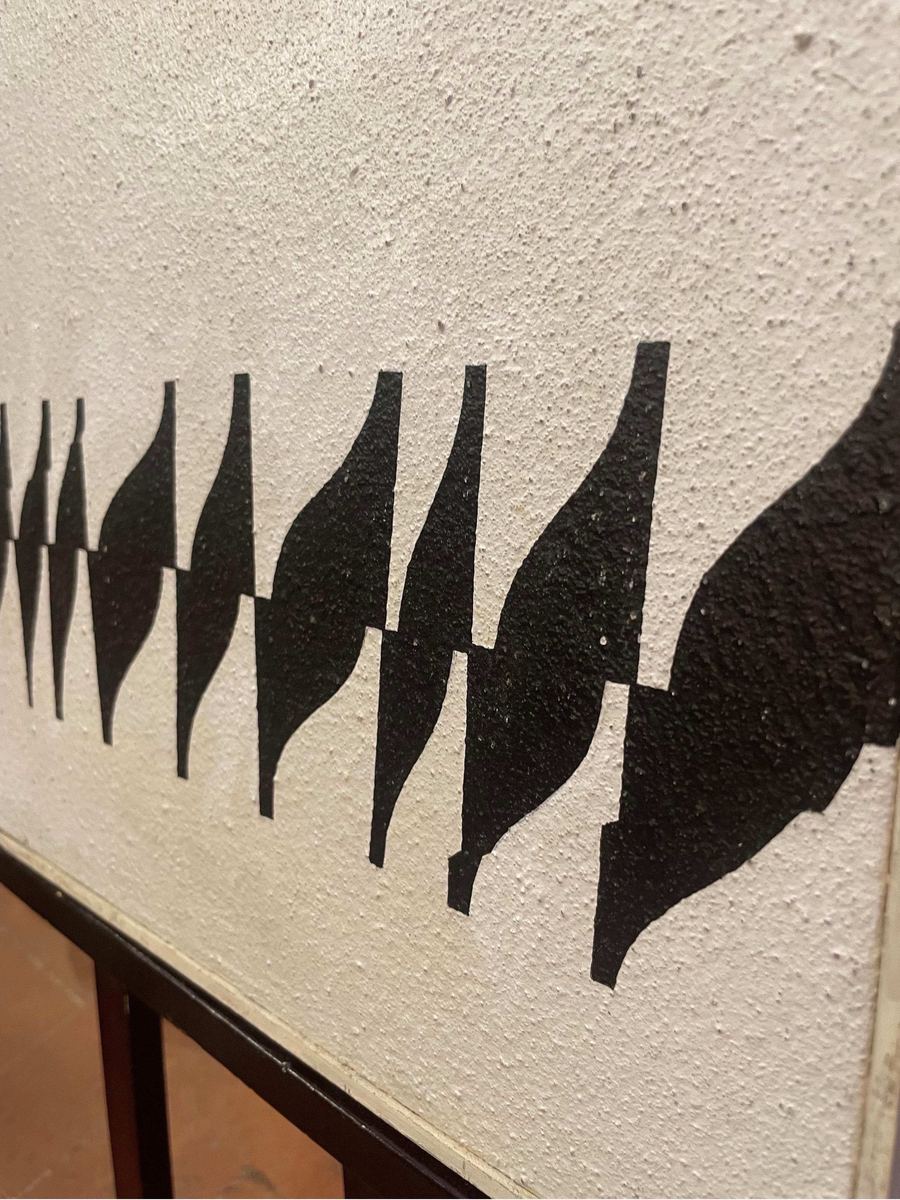 Enrico Sirello, 1974 – Optical Abstract Composition with Repeated Black Modules im Angebot 3