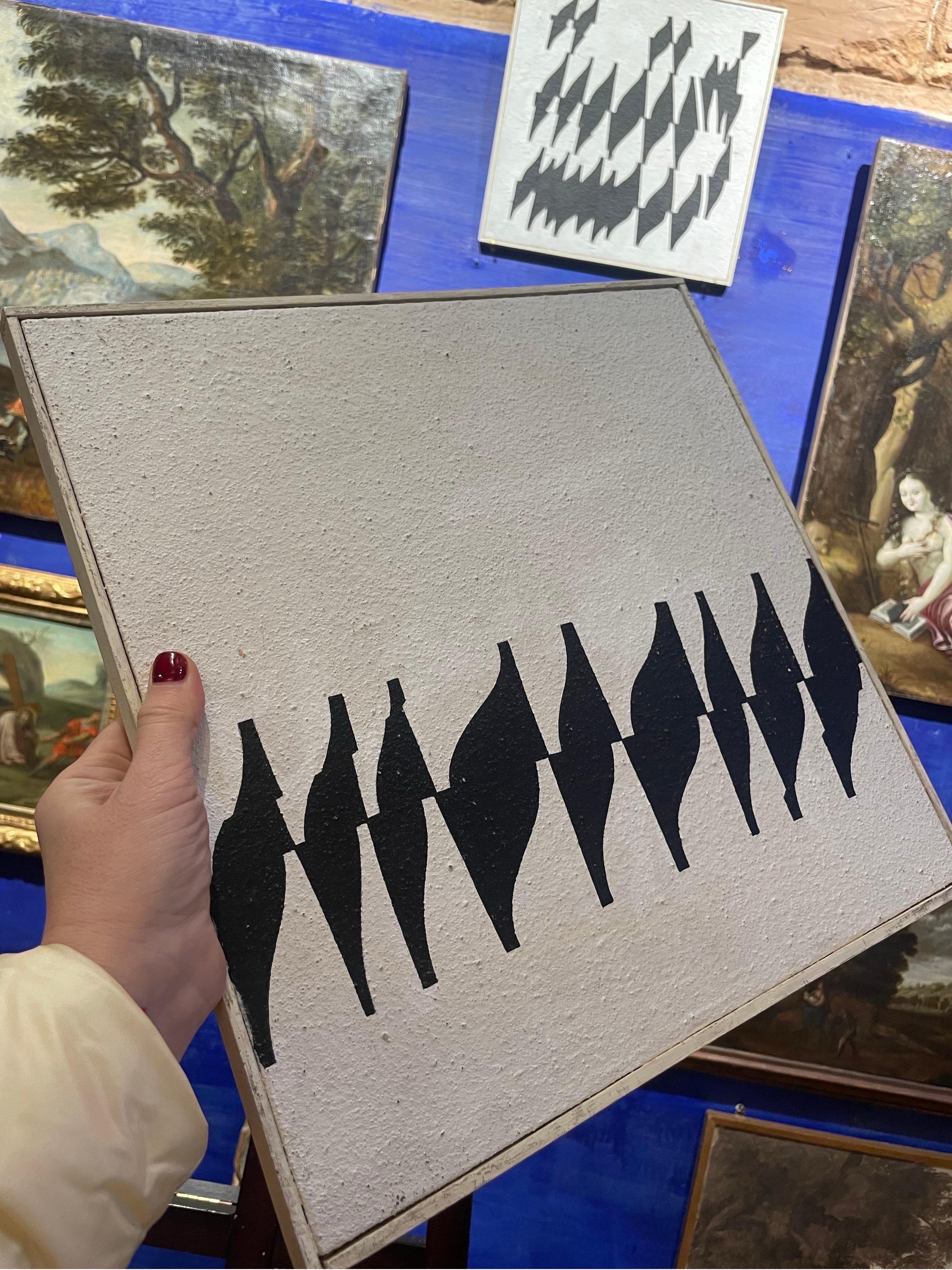 Enrico Sirello, 1974 – Optical Abstract Composition with Repeated Black Modules im Angebot 7