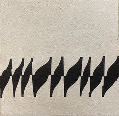Enrico Sirello, 1974 – Optical Abstract Composition with Repeated Black Modules