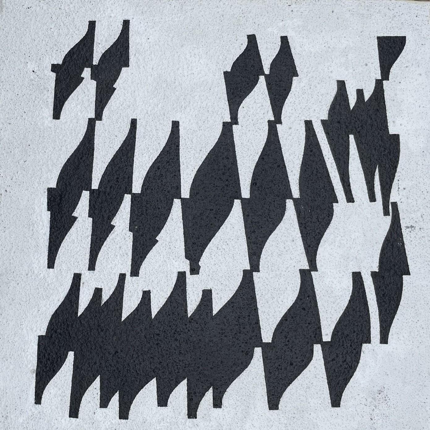 Enrico Sirello, 1975, Optical Structure with Black Modules on White Ground