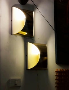 Enrico Tronconi for Tronconi Pair of "Quadrotto" Wall Lamp, Italy 1980s