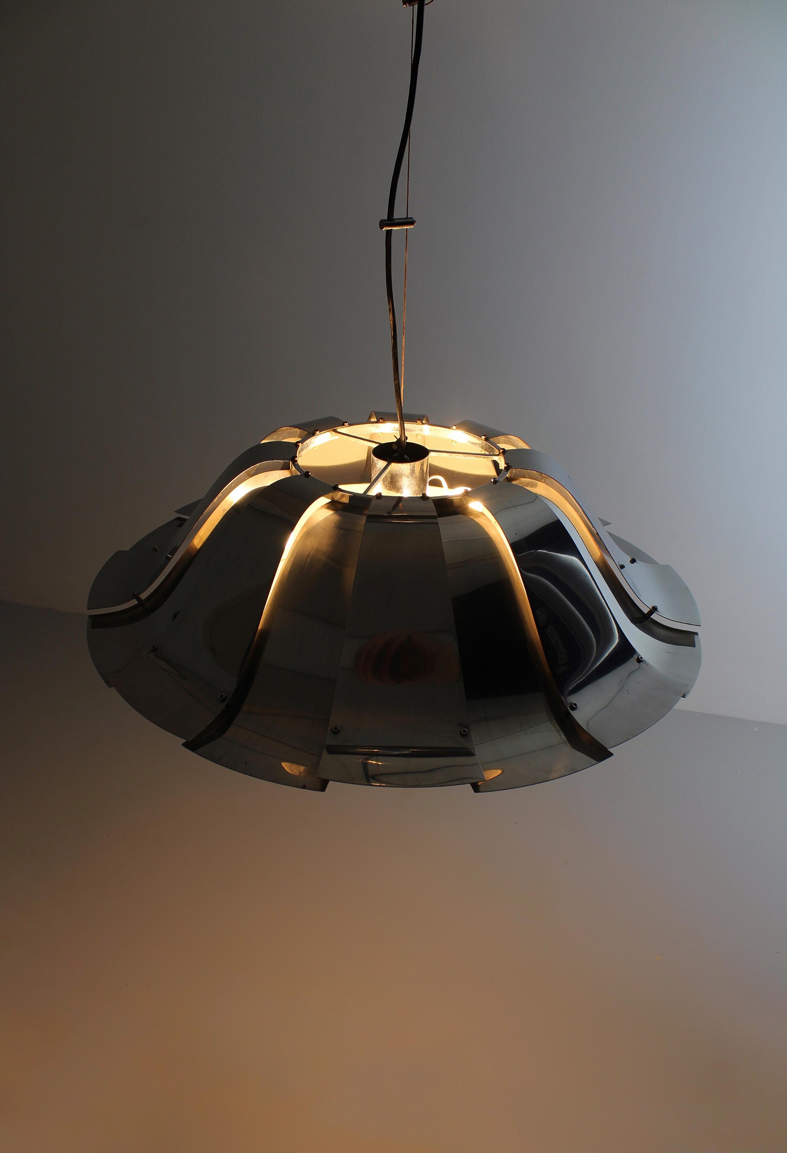 Metal Pamela hanging lamp by Ettore Arcelli for Enrico Tronconi, 1971 For Sale