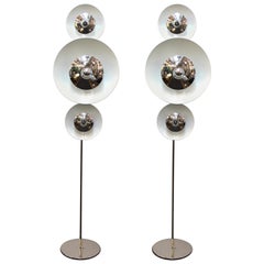 Enrico Tronconi Italian Modern Floor Lamps with Moving Discs