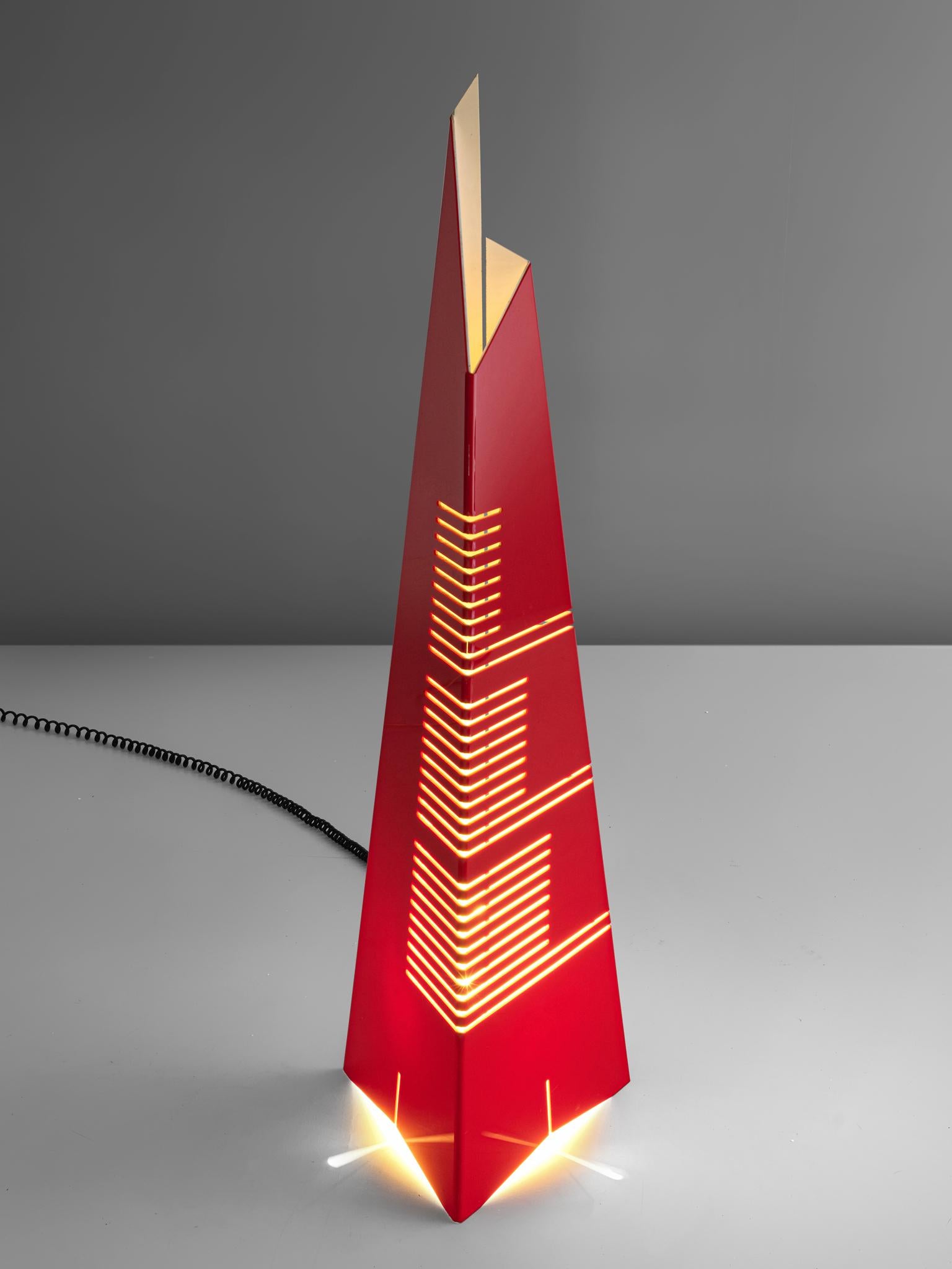 Mid-Century Modern Enrico Tronconi Red 'Il Personaggi' Floor Lamp