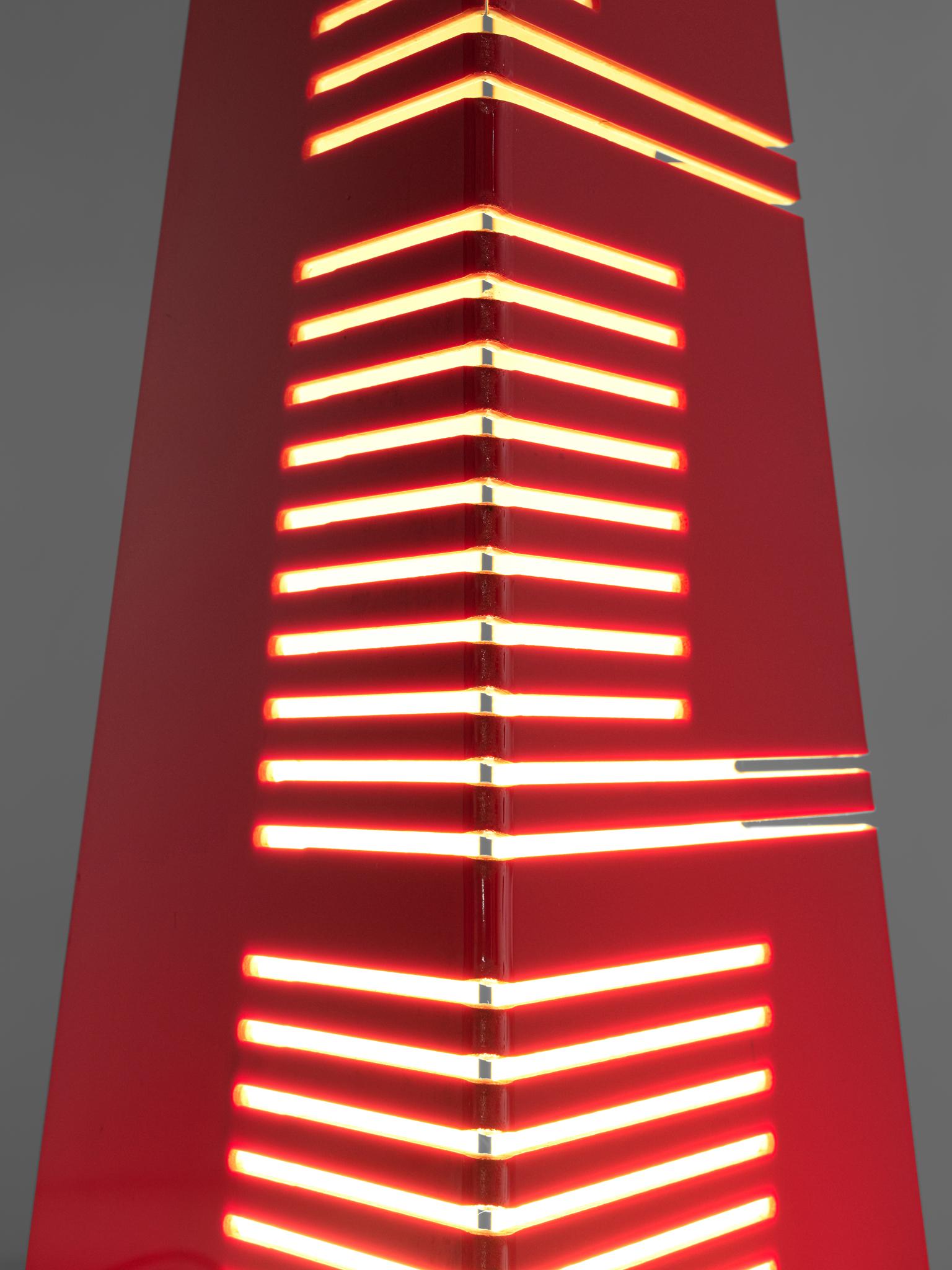Acrylic Enrico Tronconi Red 'Il Personaggi' Floor Lamp