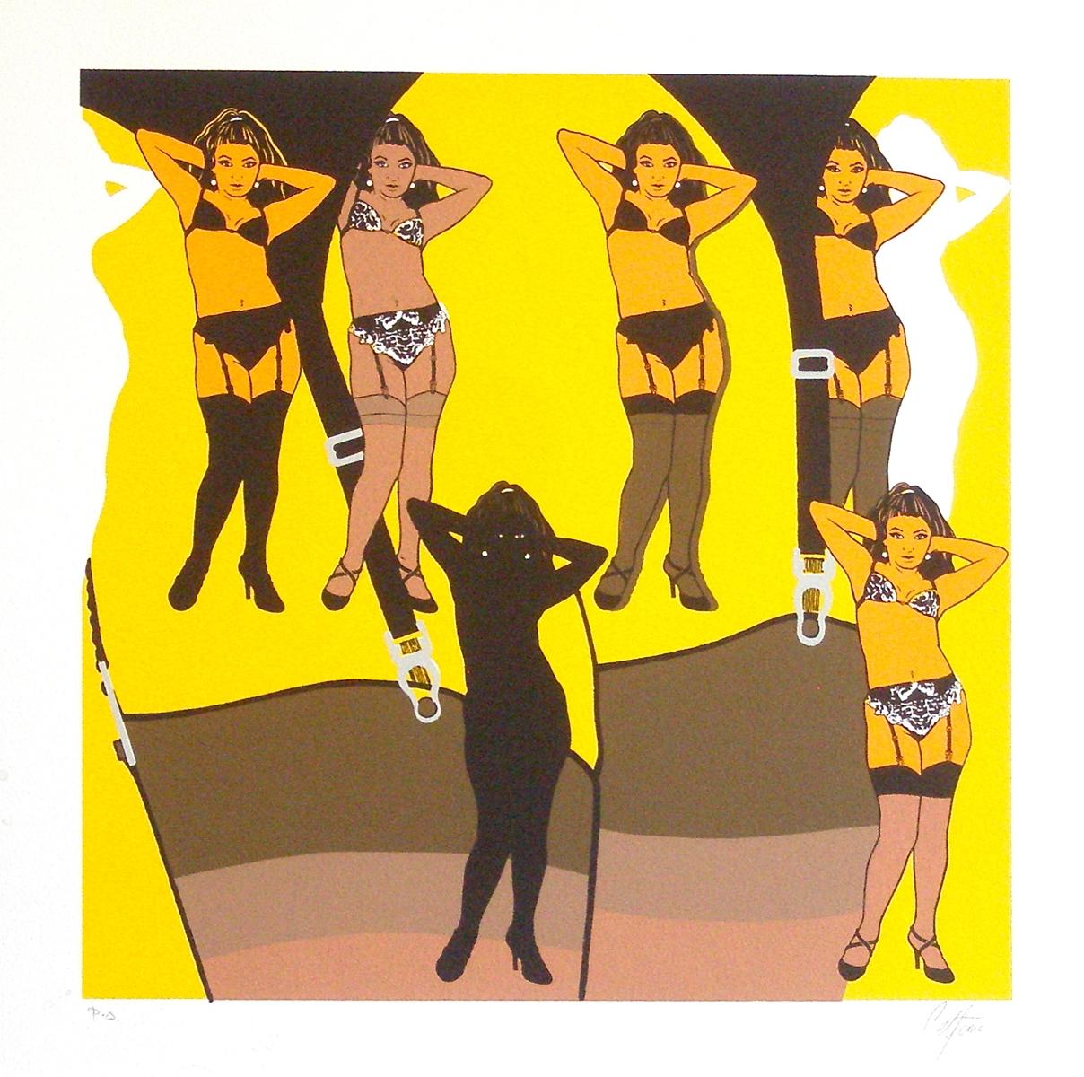 Figurative Print de Enrique Cattaneo - Artista mexicano firmado edición limitada impresión de arte original serigrafía mujeres