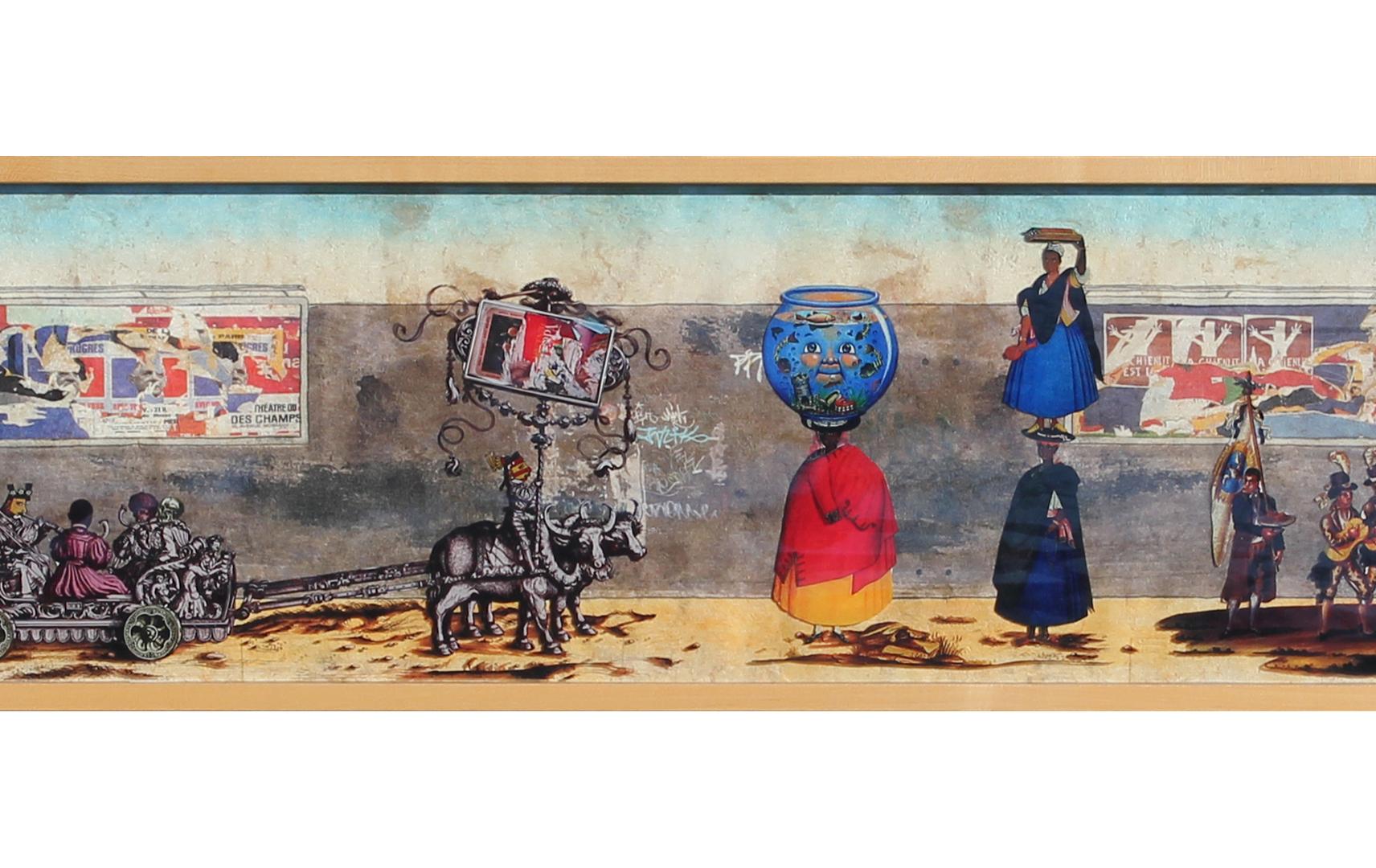In this mixed media work titled 