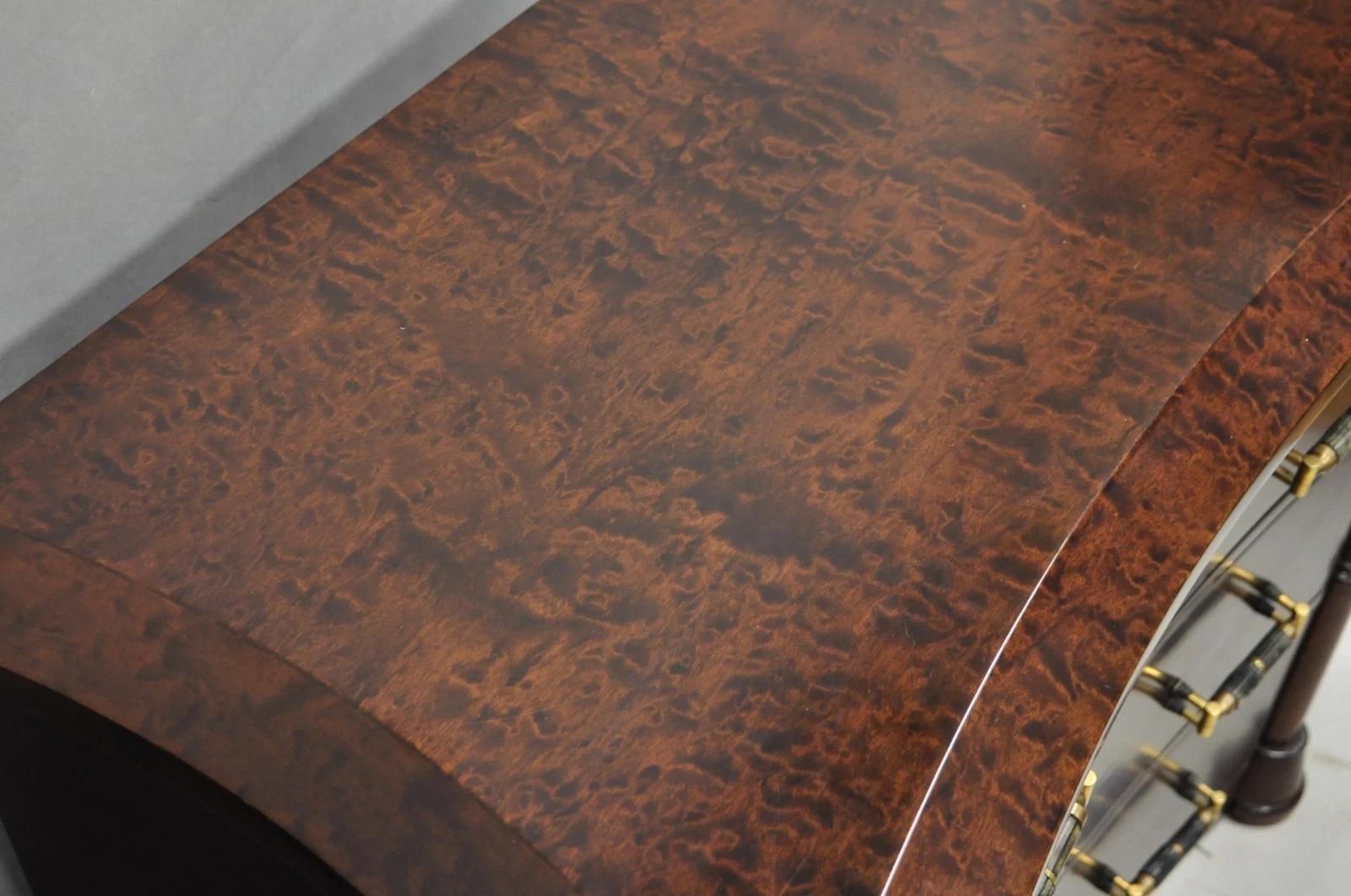 Enrique Garcel Art Deco Lacquered Burl Wood 3 Drawer Nightstand Commode - a Pair For Sale 2