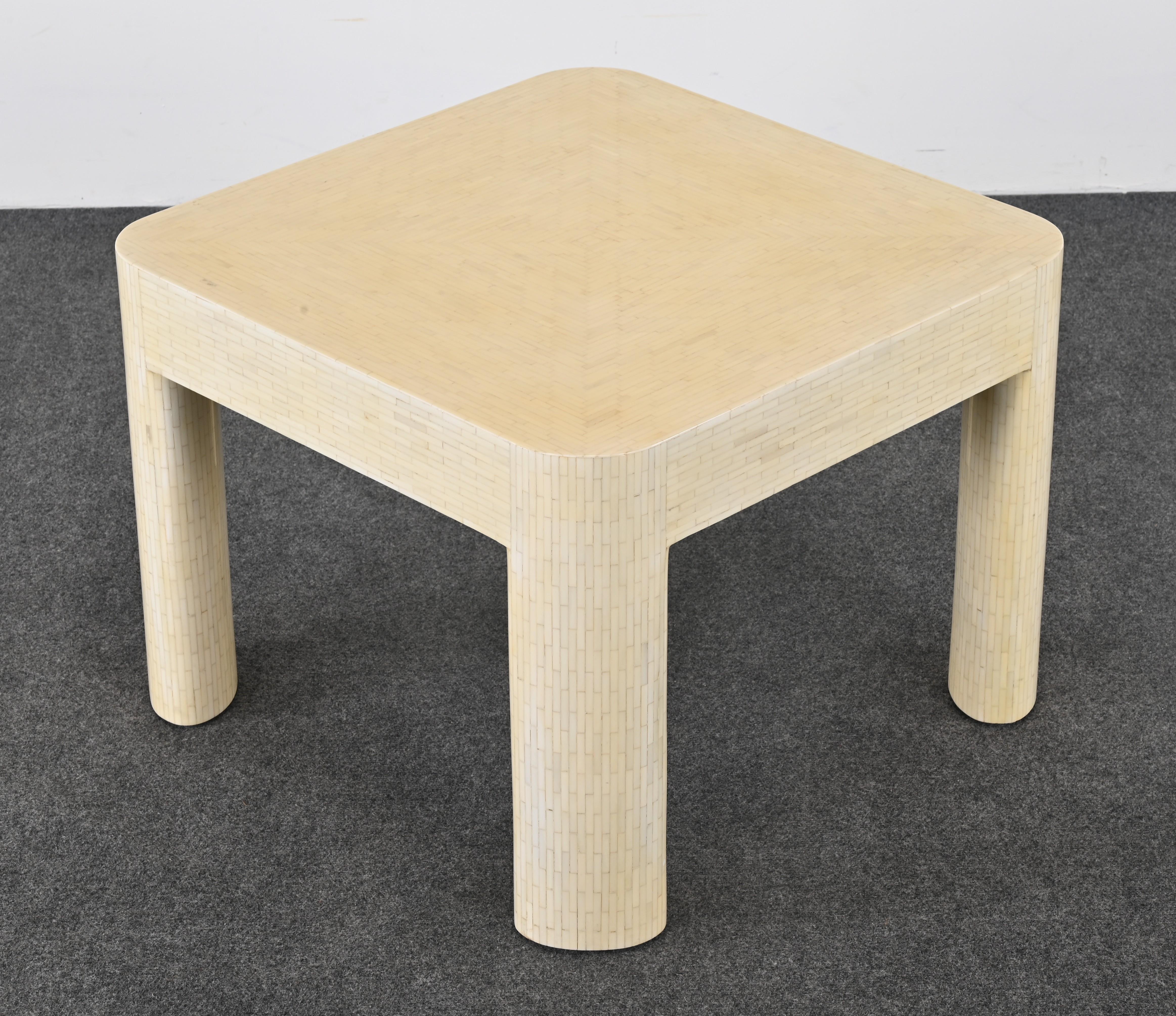 Enrique Garcel zugeschriebener mosaikartiger Knochentisch, 1980er Jahre im Angebot 6