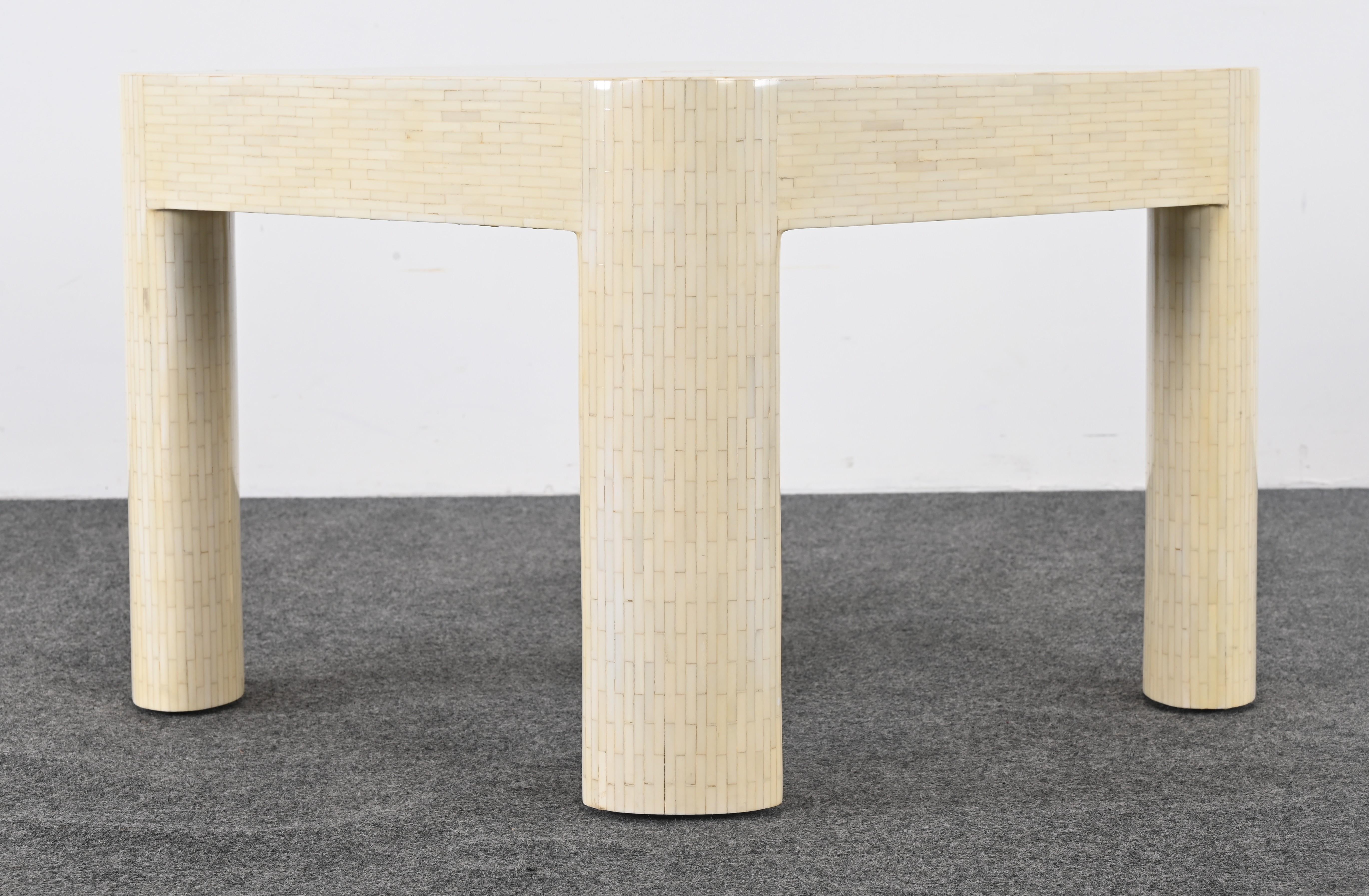 Enrique Garcel zugeschriebener mosaikartiger Knochentisch, 1980er Jahre im Angebot 3