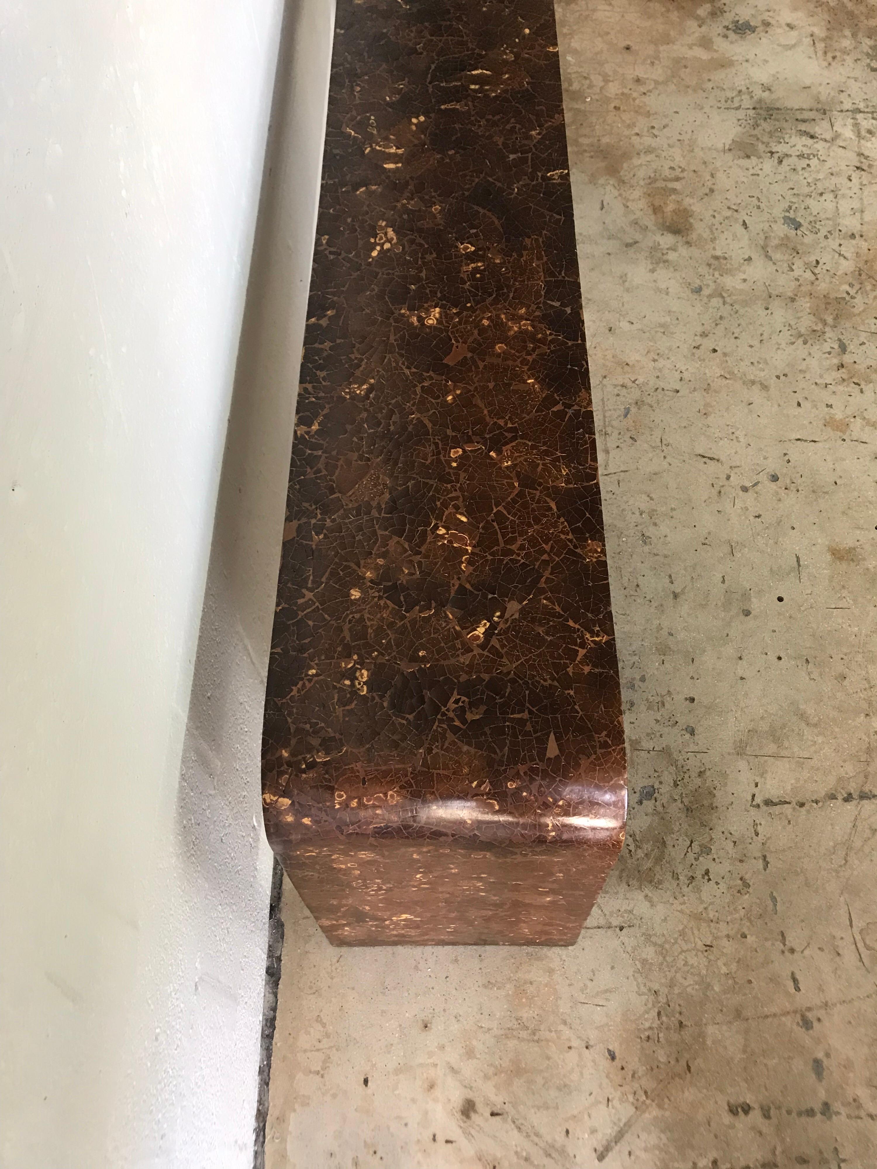 Enrique Garcel Coconut Shell Waterfall Long Low Console In Good Condition In Miami, FL