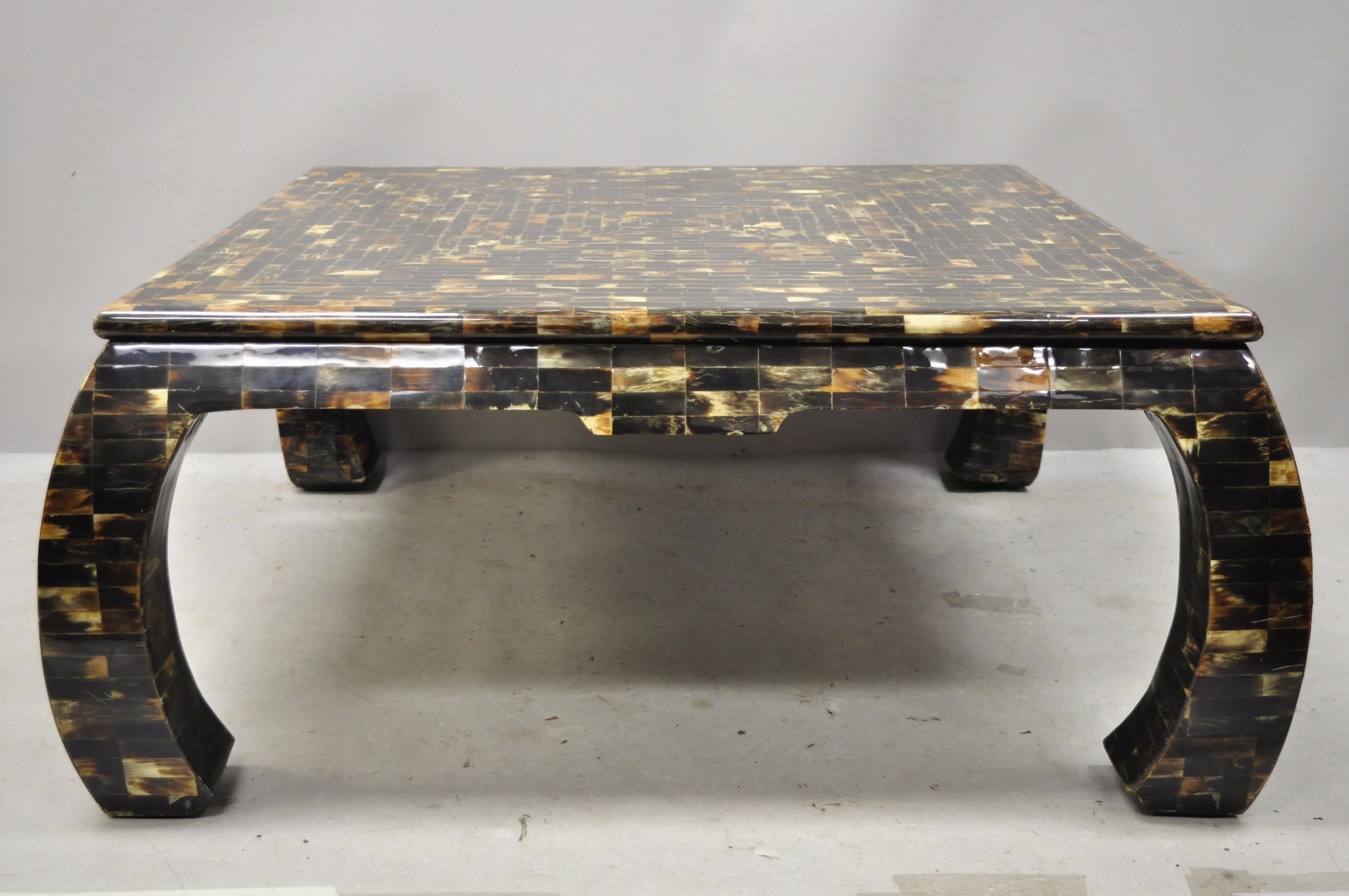 Enrique Garcel Faux Tortoise Shell Tessellated Horn Ming Style Coffee Table 3