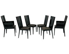 Enrique Garcel für Jimeco Schwarz lackierte Esszimmerstühle, Columbia 1970