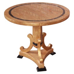 Enrique Garcel for Jimeco Gold Gilt and Ebonized Hollywood Regency Center Table