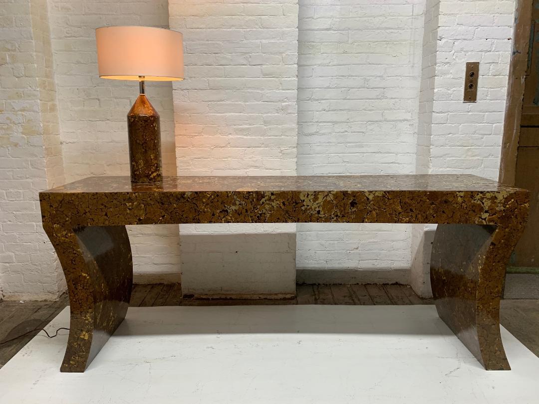 Enrique Garcel Lacquered Coconut Shell Console Table In Good Condition For Sale In New York, NY