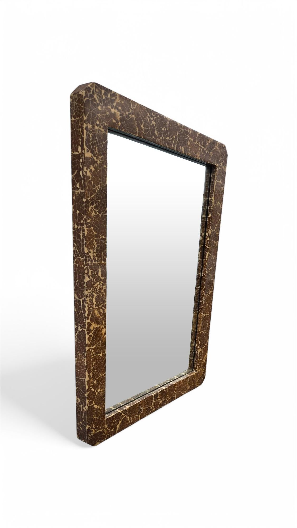Enrique Garcel Lacquered Coconut Shell Wall Mirror For Sale 1