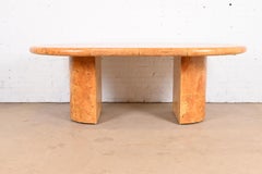 Enrique Garcel Lacquered Faux Tessellated Marble Extension Pedestal Dining Table