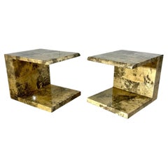 Enrique Garcel Lacquered Goatskin Side/End Tables, 1991