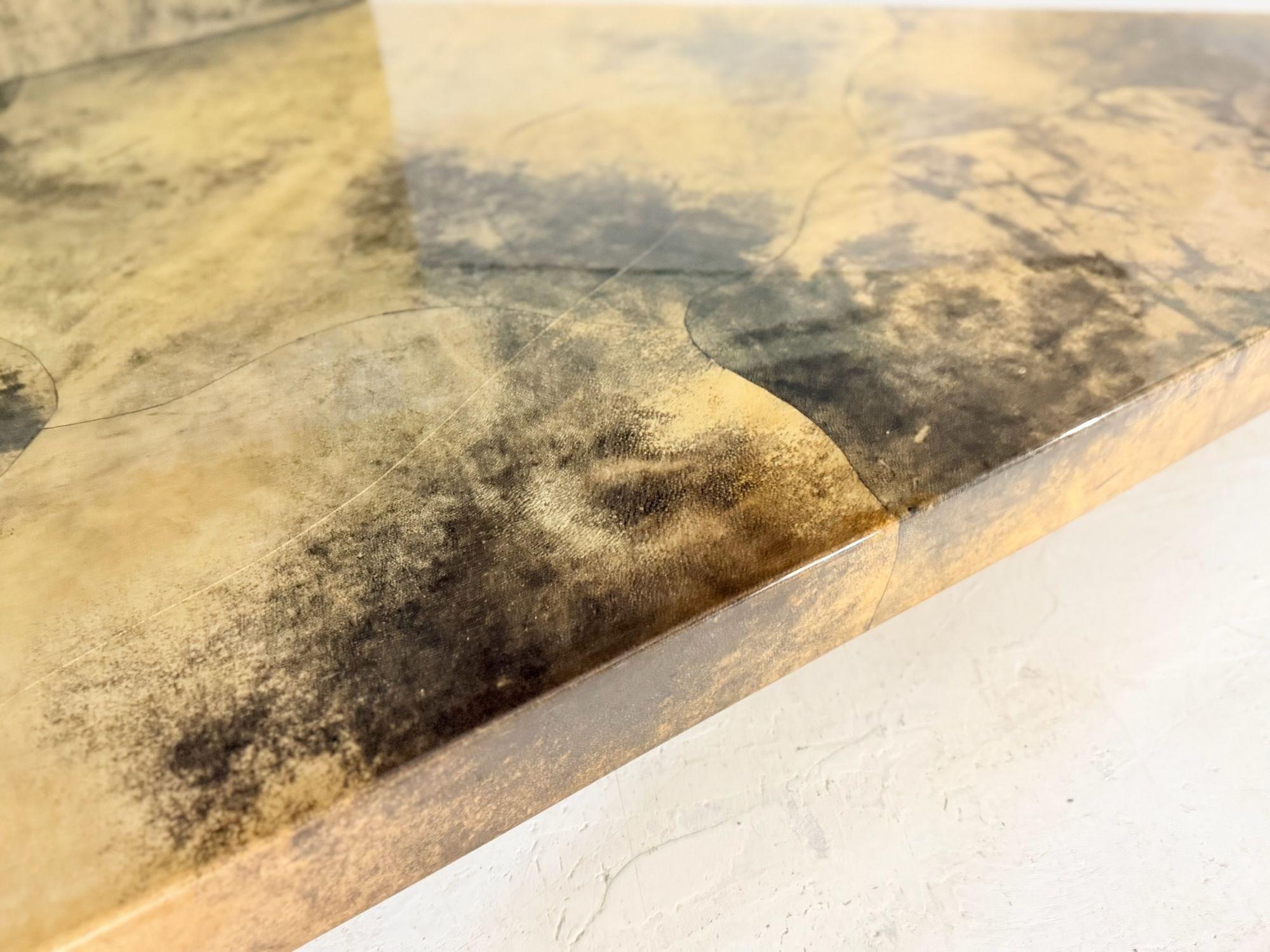 Enrique Garcel Lacquered Goatskin Triangular Coffee Table, 1991 For Sale 3
