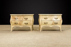 Enrique Garcel Large Lacquered Goatskin and Brass Nightstands, c 1970s, Signed