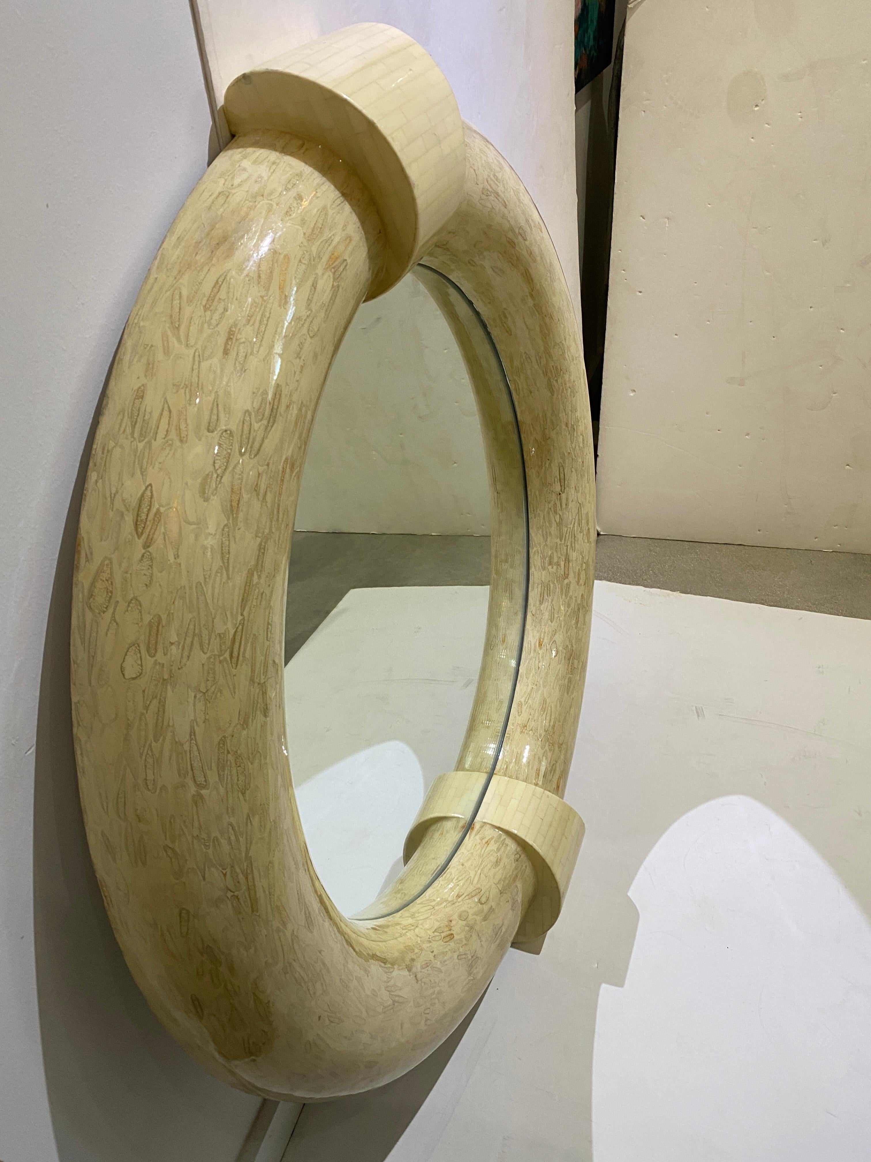 Modern Enrique Garcel Mirror Tessellated Bone For Sale