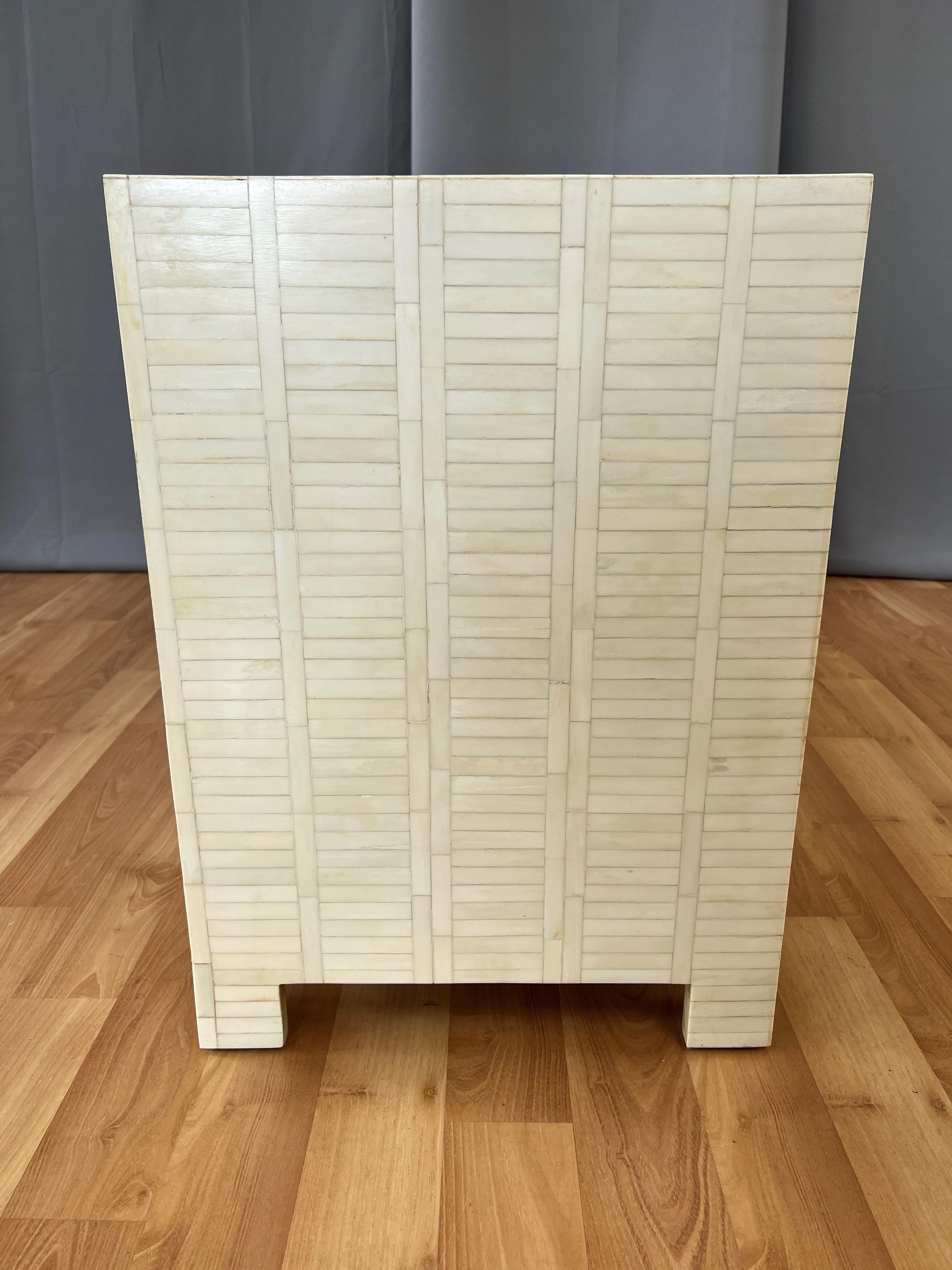 Enrique Garcel or Jimeco-Style Tessellated Bone Three-Drawer Dresser, c. 1980  1