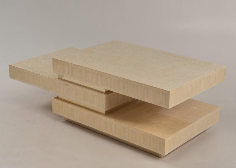 Enrique Garcel Tessellated Bone and Brass Coffee Table For Sale at ...