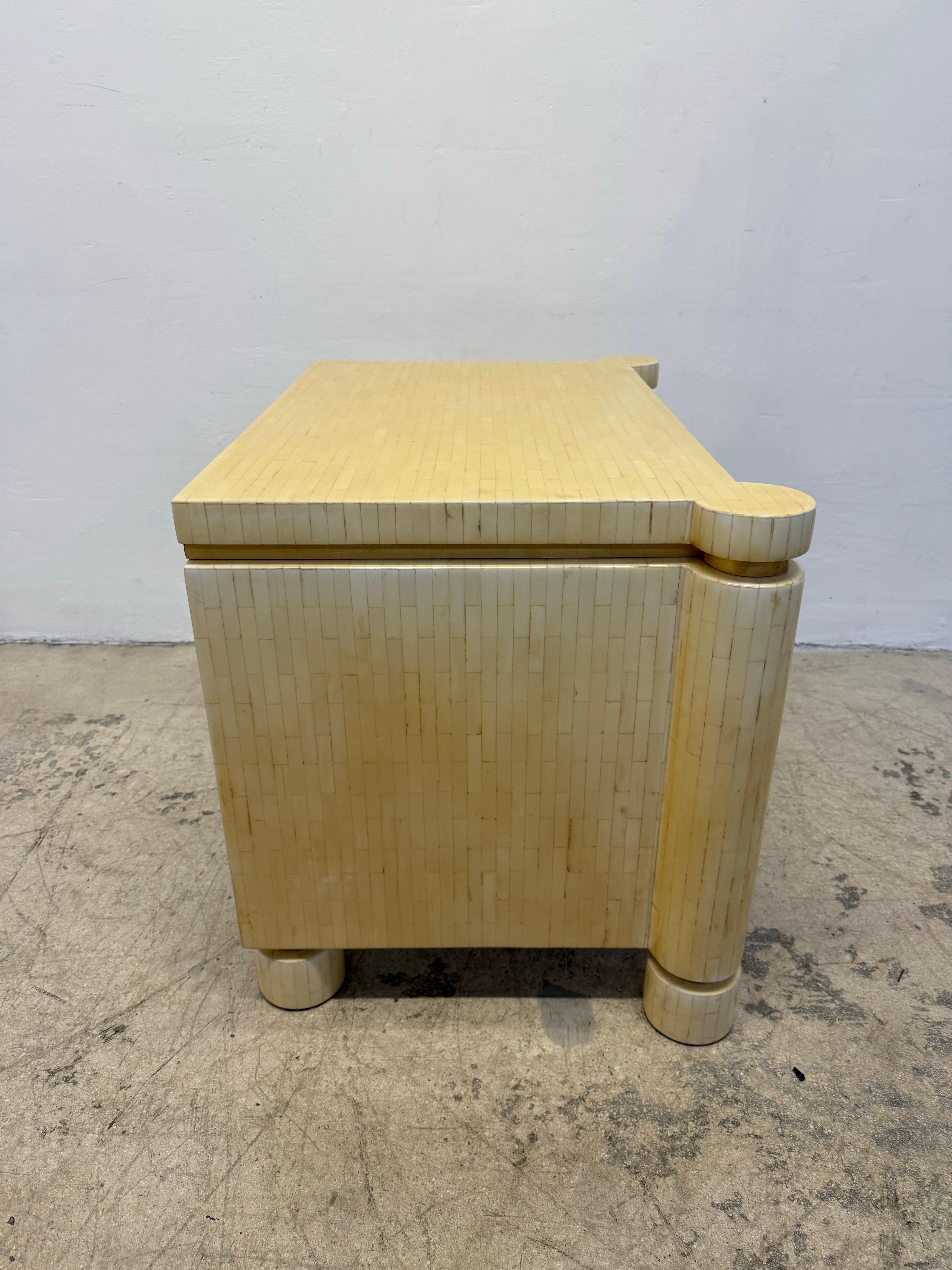 Enrique Garcel Tessellated Bone Nightstands for Jimeco - A Pair 4