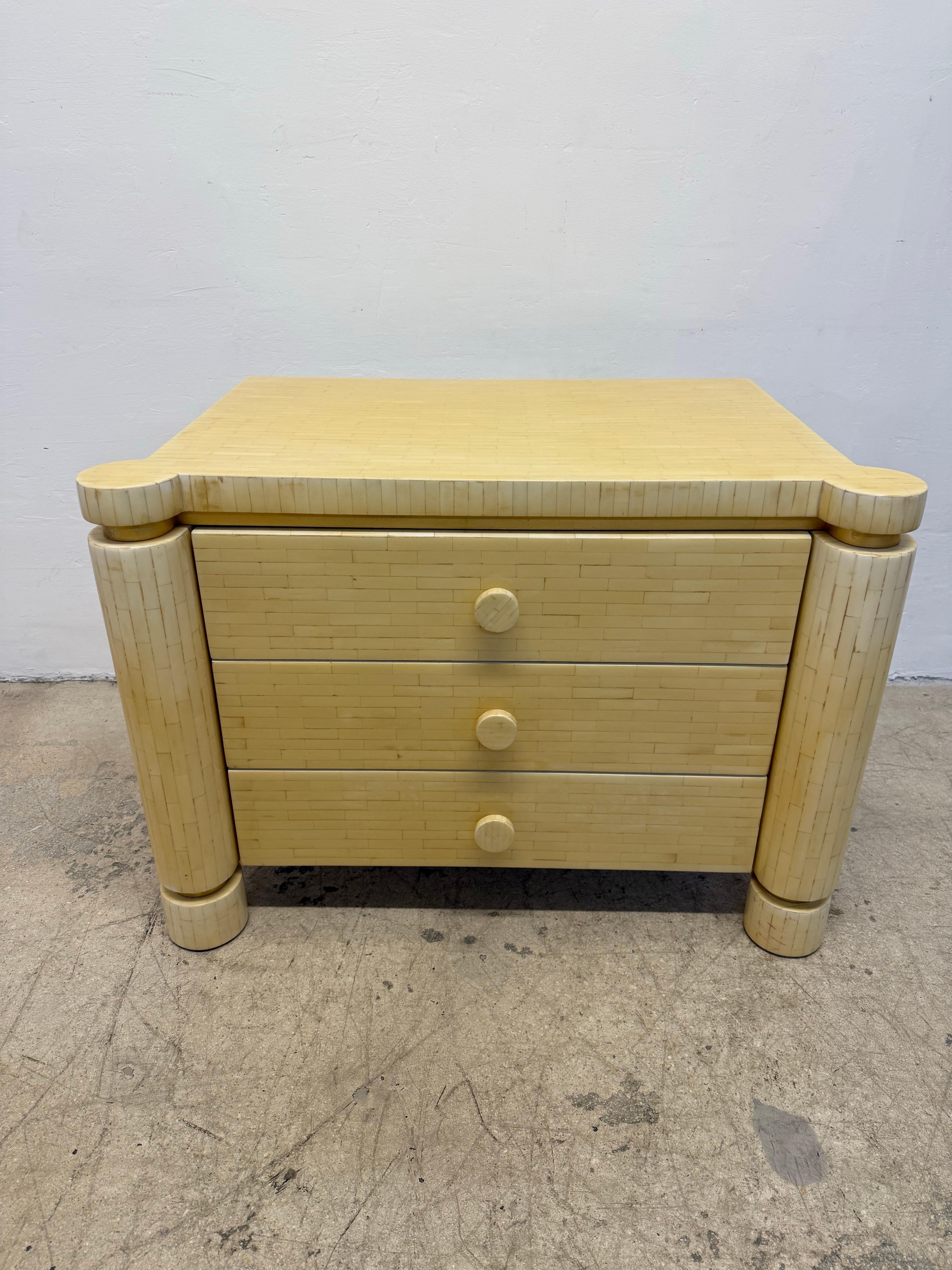 Enrique Garcel Tessellated Bone Nightstands for Jimeco - A Pair 2