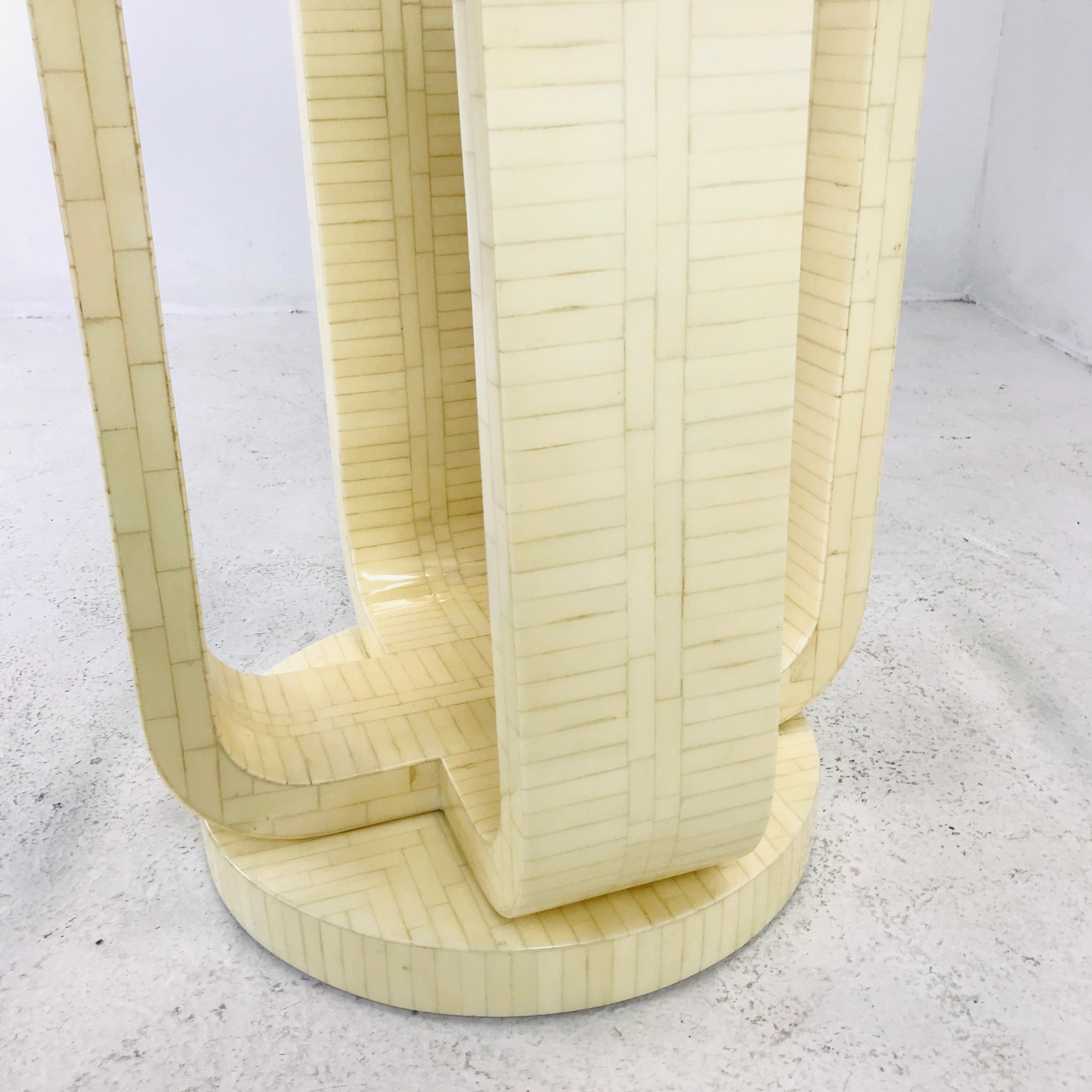 Enrique Garcel Tessellated Bone Pedestal Dining Table For Sale 6