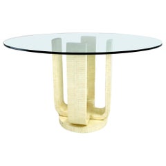 Enrique Garcel Tessellated Bone Pedestal Dining Table