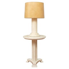 Enrique Garcel Tessellated Bone Pedestal Table & Matching Lamp for Jimeco