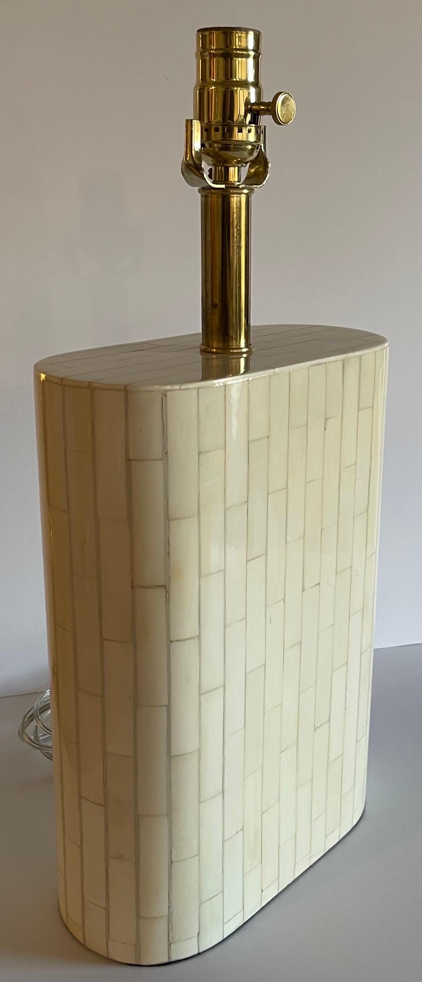 Late 20th Century Enrique Garcel Tessellated Bone Table Lamp For Sale