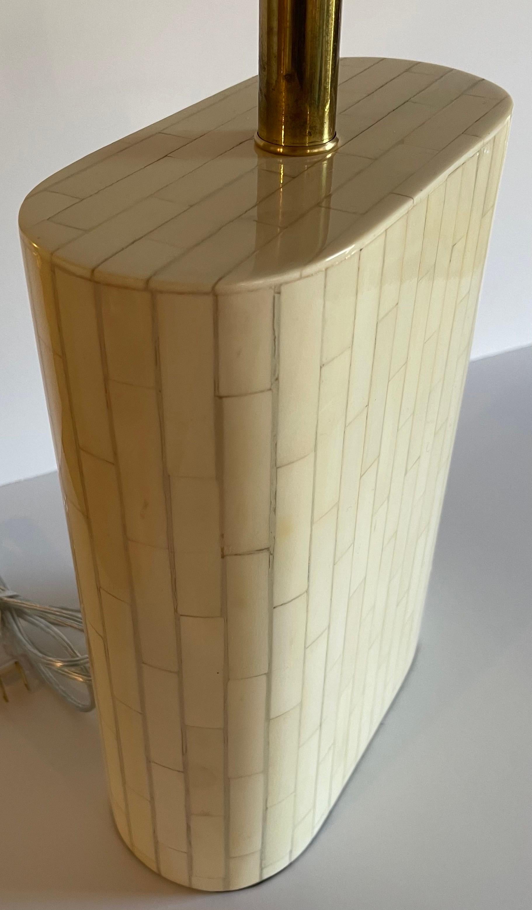 Enrique Garcel Tessellated Bone Table Lamp For Sale 1