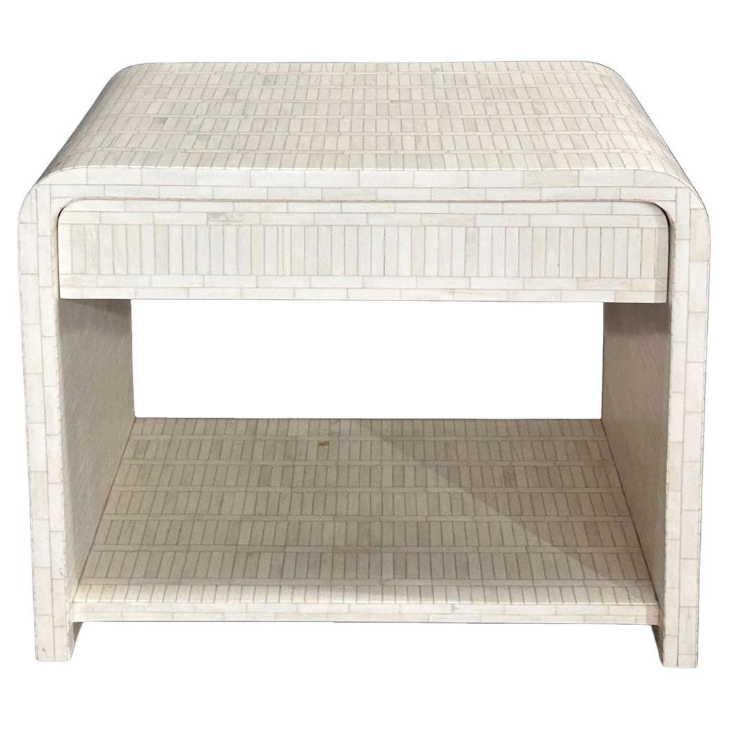 Enrique Garcel Tessellated Bone Waterfall Side/End Table, 1970