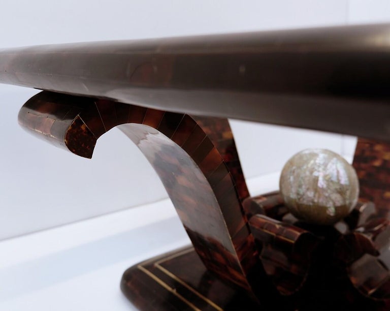 Enrique Garcel Tessellated Horn and Mother of Pearl Coffee Table, 1960s ...