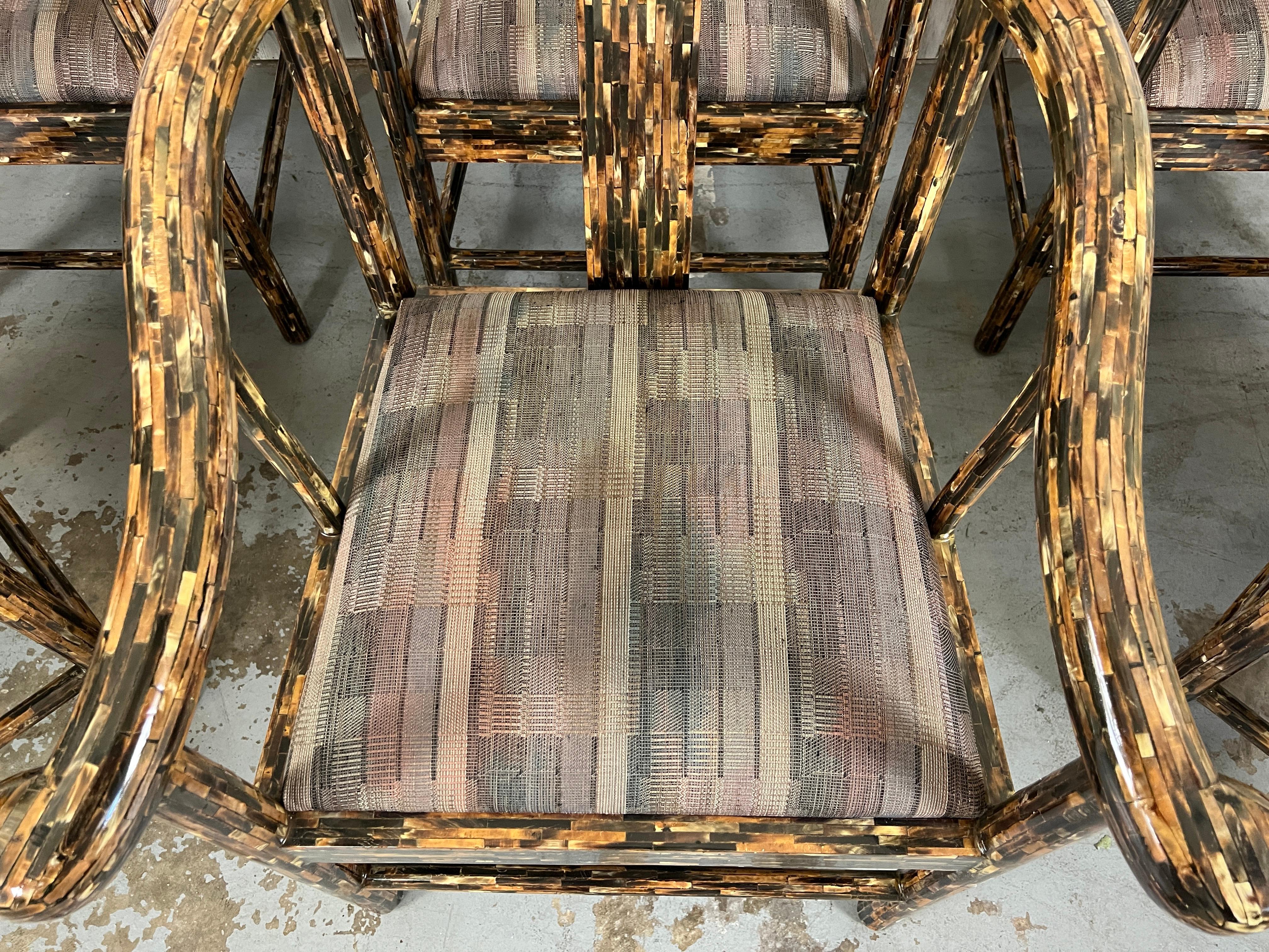 Enrique Garcel Tessellated Horn Dining Chairs For Sale 4