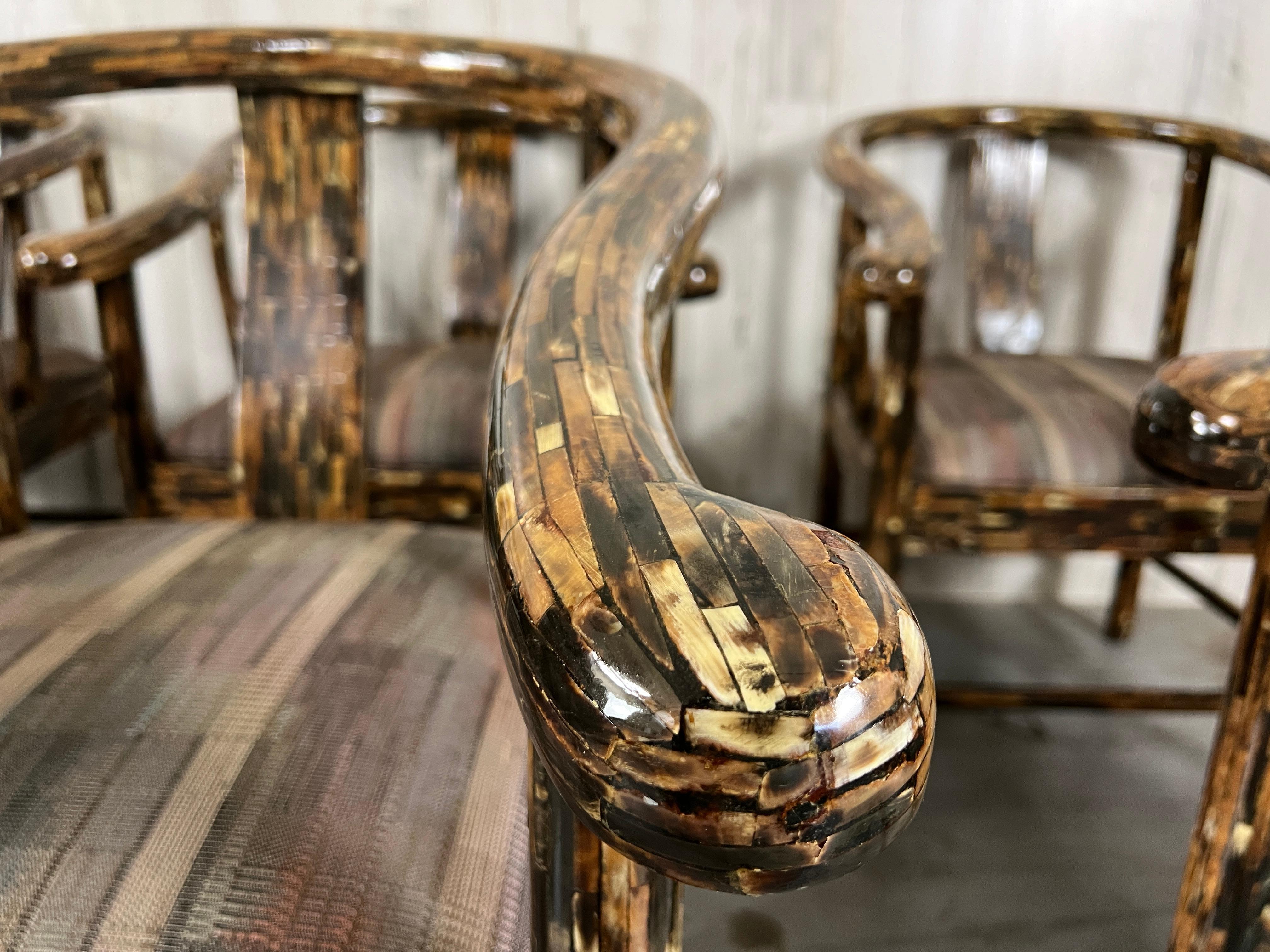 Enrique Garcel Tessellated Horn Dining Chairs For Sale 5