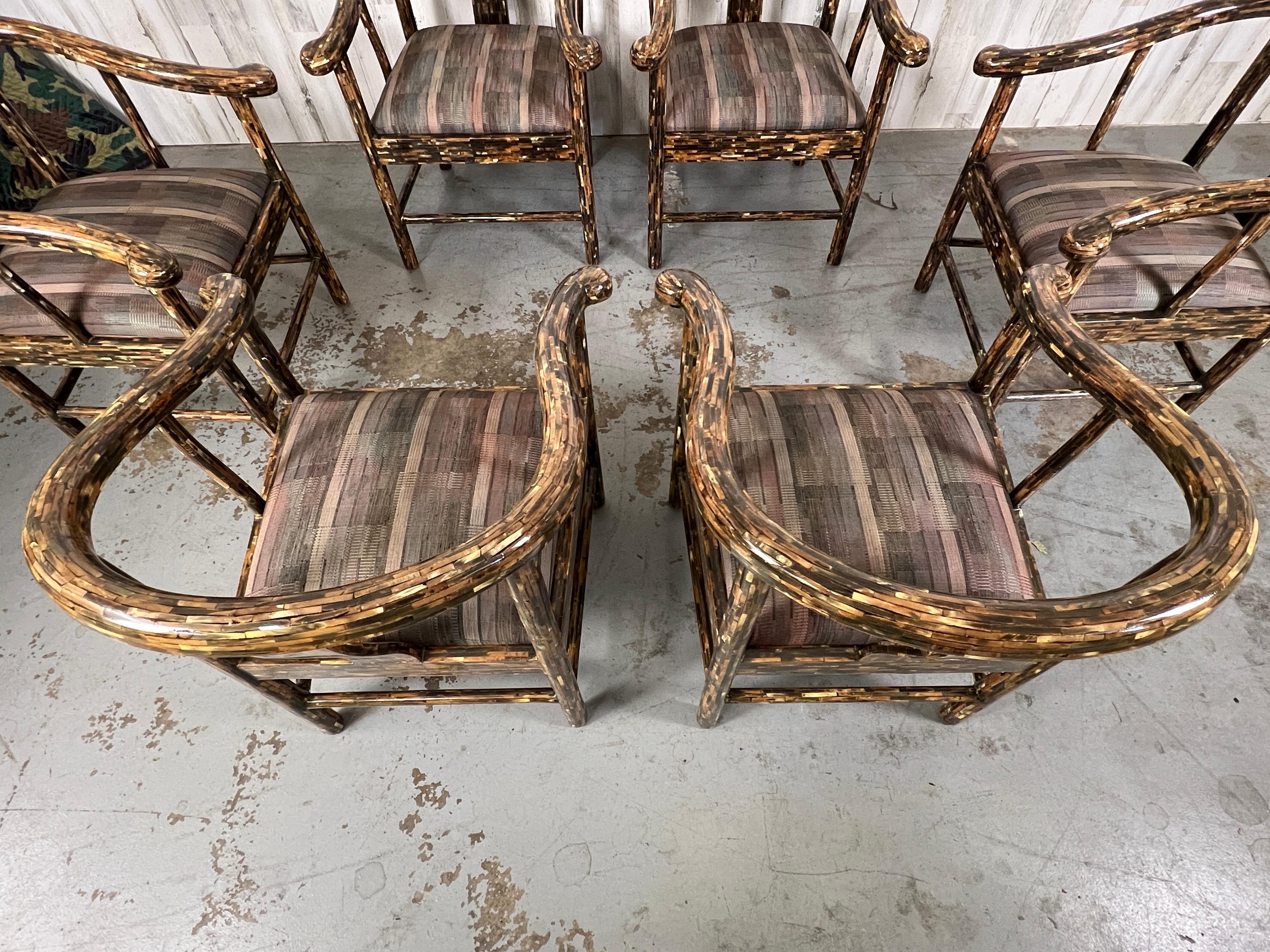 Enrique Garcel Tessellated Horn Dining Chairs In Good Condition For Sale In Denton, TX